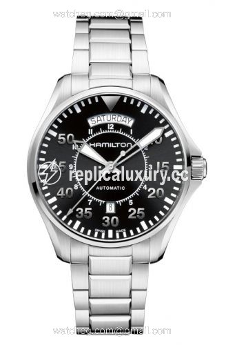 Hamilton Khaki Pilot Day Date Black / Bracelet H64615135