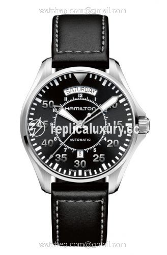 Hamilton Khaki Aviation Pilot Day Date Auto Black H64615735