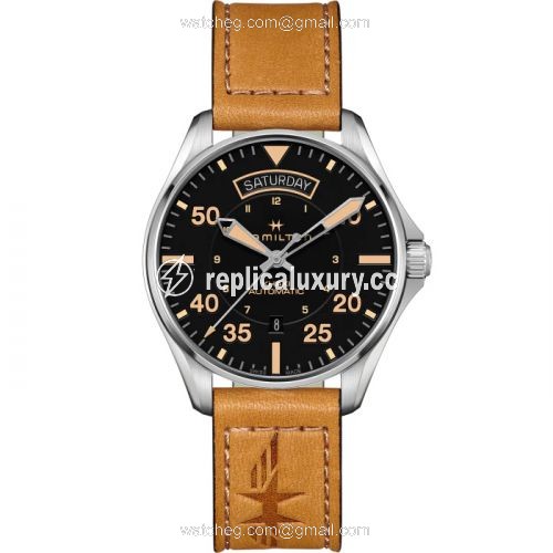 Hamilton Khaki Pilot Day Date Stainless Steel / Black H64645531