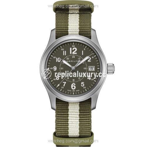 Hamilton Khaki Field Quartz 38 Stainless Steel / Green / NATO H68201063