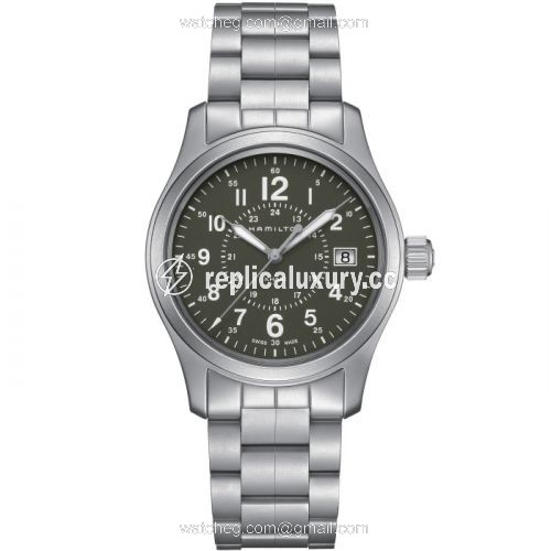 Hamilton Khaki Field Quartz 38 Stainless Steel / Green / Bracelet H68201163