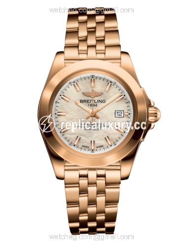 Breitling Galactic 32 Sleek Edition Rose Gold / Pearl / Bracelet H7133012.A802.792H