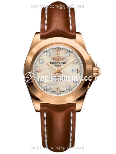 Breitling Galactic 32 Sleek Edition Rose Gold / Pearl Diamond / Calf H7133012.A803.406X