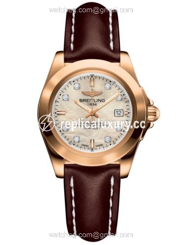 Breitling Galactic 32 Sleek Edition Rose Gold / Pearl Diamond / Calf H7133012.A803.410X