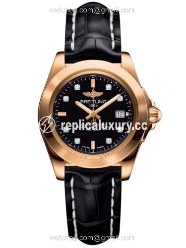Breitling Galactic 32 Sleek Edition Rose Gold / Trophy Black Diamond / Croco H7133012.BF64.777P