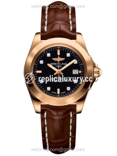 Breitling Galactic 32 Sleek Edition Rose Gold / Trophy Black Diamond / Croco H7133012.BF64.778P