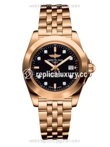 Breitling Galactic 32 Sleek Edition Rose Gold / Trophy Black Diamond / Bracelet H7133012.BF64.792H