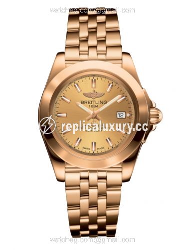 Breitling Galactic 32 Sleek Edition Rose Gold / Golden Sun / Bracelet H7133012.H549.792H