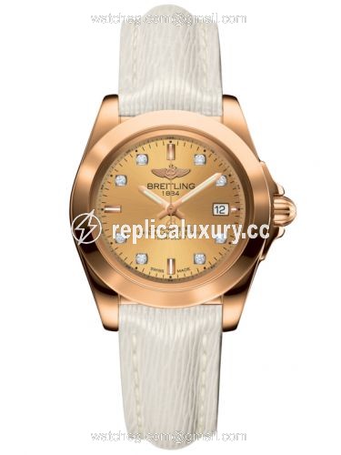Breitling Galactic 32 Sleek Edition Rose Gold / Golden Sun Diamond / Sahara H7133012.H550.235X