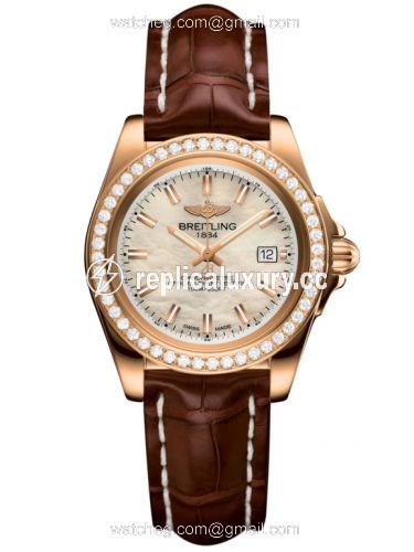 Breitling Galactic 32 Sleek Edition Rose Gold / Diamond / Pearl / Croco H7133053.A802.778P