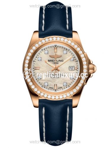 Breitling Galactic 32 Sleek Edition Rose Gold / Diamond / Pearl Diamond / Calf H7133053.A803.116X