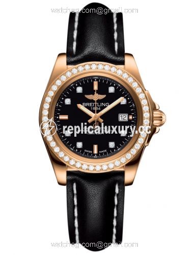 Breitling Galactic 32 Sleek Edition Rose Gold / Diamond / Trophy Black Diamond / Calf H7133053.BF64.408X