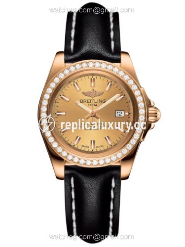 Breitling Galactic 32 Sleek Edition Rose Gold / Diamond / Golden Sun / Calf H7133053.H549.408X
