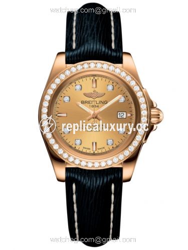 Breitling Galactic 32 Sleek Edition Rose Gold / Diamond / Golden Sun Diamond / Sahara H7133053.H550.210X