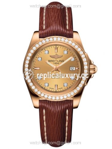 Breitling Galactic 32 Sleek Edition Rose Gold / Diamond / Golden Sun Diamond / Sahara H7133053.H550.211X