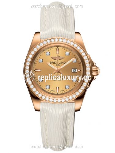 Breitling Galactic 32 Sleek Edition Rose Gold / Diamond / Golden Sun Diamond / Sahara H7133053.H550.235X