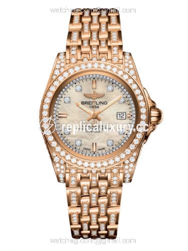 Breitling Galactic 32 Sleek Edition Rose Gold / Diamondworks / Pearl Diamond / Bracelet H7133063.A804.792T