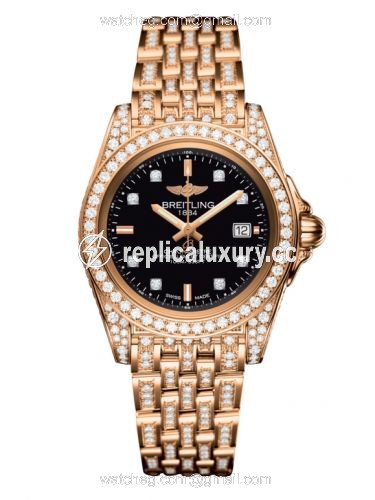 Breitling Galactic 32 Sleek Edition Rose Gold / Diamondworks / Trophy Black Diamond / Bracelet H71330AF.BF64.792T