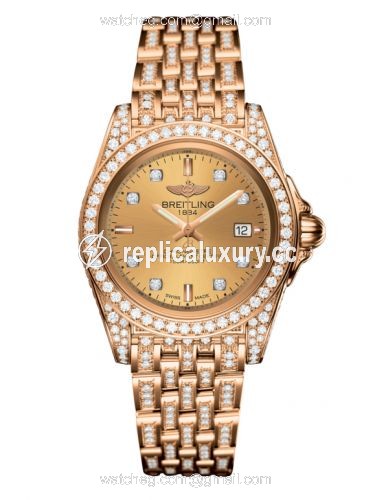 Breitling Galactic 32 Sleek Edition Rose Gold / Diamondworks / Golden Sun Diamond / Bracelet H71330AF.H550.792T