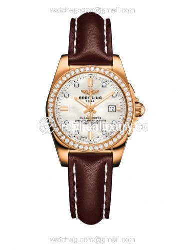 Breitling Galactic 29 Rose Gold / Diamond / Pearl Diamond / Calf H7234853.A792.484X