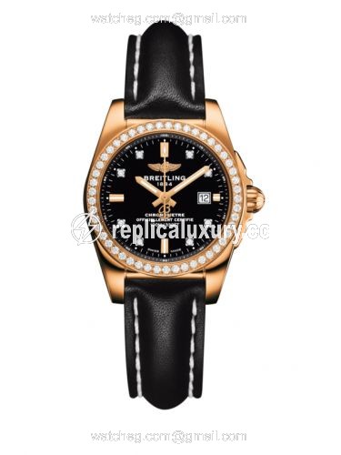 Breitling Galactic 29 Rose Gold / Diamond / Trophy Black Diamond / Calf H7234853|BE86|477X