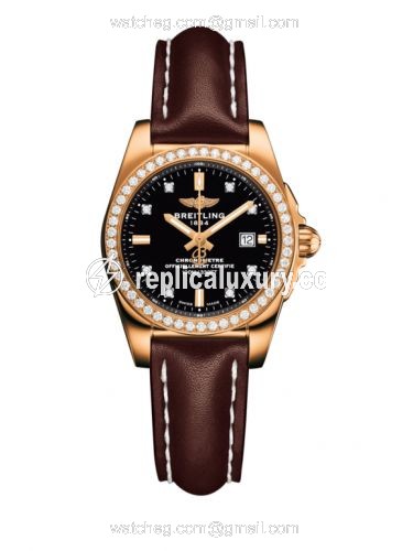 Breitling Galactic 29 Rose Gold / Diamond / Trophy Black Diamond / Calf H7234853.BE86.484X