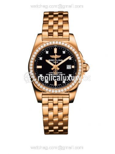 Breitling Galactic 29 Rose Gold / Diamond / Trophy Black Diamond / Bracelet H7234853.BE86.791H