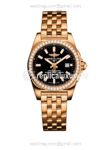 Breitling Galactic 29 Rose Gold / Diamond / Trophy Black / Bracelet H7234853.BF32.791H