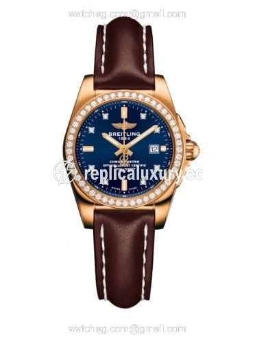 Breitling Galactic 29 Rose Gold / Diamond / Horizon Blue Diamond / Calf H7234853.C964.484X