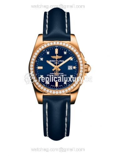 Breitling Galactic 29 Rose Gold / Diamond / Horizon Blue Diamond / Calf H7234853.C964.486X