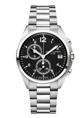 Hamilton Khaki Aviation Pilot Pioneer Chrono Quartz Black / Bracelet H76512133