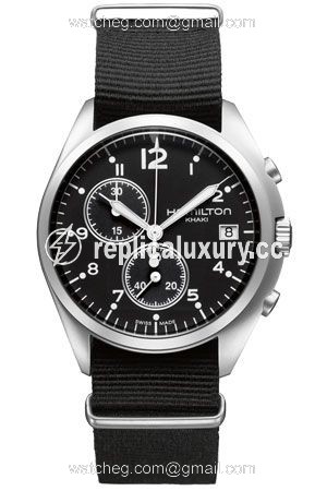 Hamilton Khaki Pilot Pioneer Chrono Quartz Black / NATO H76552433