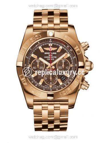 Breitling Chronomat 44 Rose Gold / Metallica Brown / Bracelet HB011010.Q588.377H