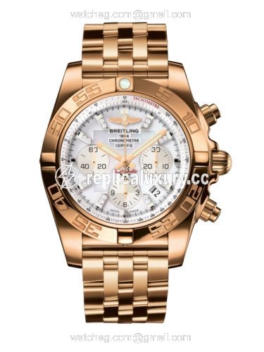 Breitling Chronomat 44 Rose Gold / Pearl Diamond / Bracelet HB011012.A698.375H