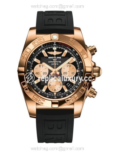Breitling Chronomat 44 Rose Gold / Onyx Black / Rubber HB011012.B968.153S