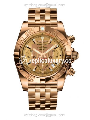 Breitling Chronomat 44 Rose Gold / Golden Sun / Bracelet HB011012.H548.375H