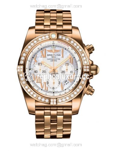 Breitling Chronomat 44 Rose Gold / Diamond / Pearl Roman / Bracelet HB011059.A693.375H
