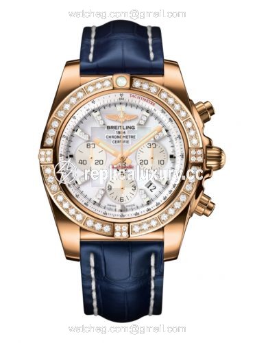 Breitling Chronomat 44 Rose Gold / Diamond / Pearl Diamond / Croco HB011059.A698.731P