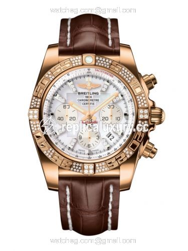 Breitling Chronomat 44 Rose Gold / Diamond / Pearl Diamond / Croco HB0110AE.A698.739P