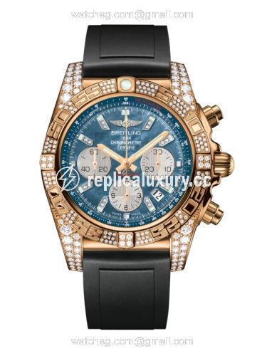 Breitling Chronomat 44 Rose Gold Diamondworks / Black Pearl Diamond / Rubber HB0110AJ.BC53.134S