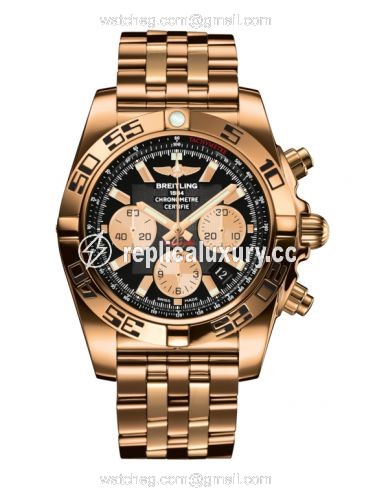 Breitling Chronomat 44 Rose Gold / Onyx Black / Bracelet HB0110C1.B968.375H