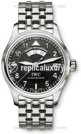 IWC Pilot's Watch Spitfire UTC Stainless Steel / Black / Bracelet IW3251-06