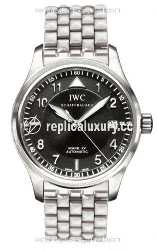 IWC Pilot's Watch Mark XV Spitfire Stainless Steel / Black / Bracelet IW3253-12