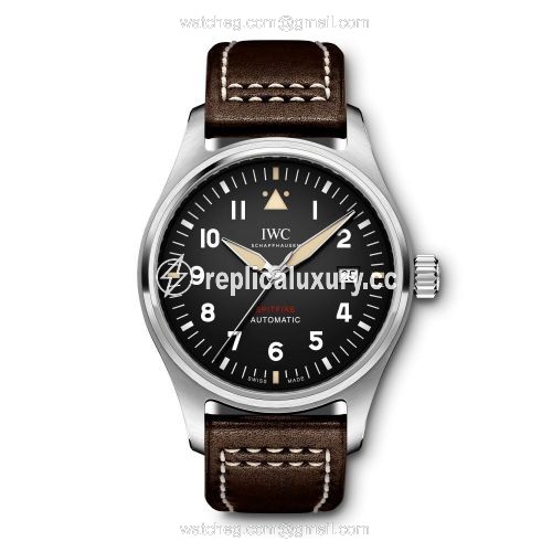 IWC Pilot's Watch Automatic Spitfire Stainless Steel / Black / Leather IW3268-03