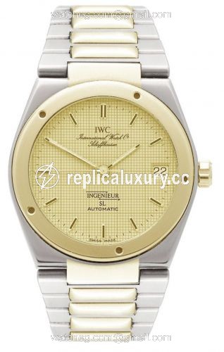 IWC Ingenieur SL Automatic Stainless Steel / Yellow Gold / Champagne / Bracelet IW3505-14