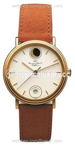 IWC Portofino Automatic Moonphase / Yellow Gold / White / Strap IW3550-01