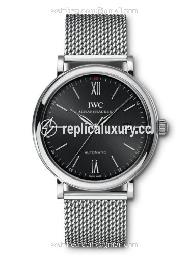 IWC Portofino Automatic Stainless Steel / Black / Long Milanese IW3565-10