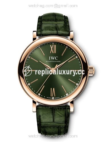 IWC Portofino 34 Red Gold / Green / Santoni IW3574-09