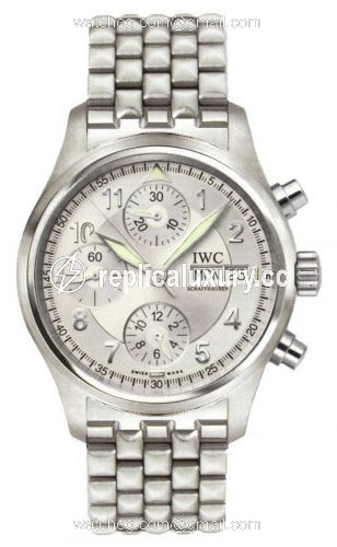 IWC Pilot's Watch Spitfire Chronograph Stainless Steel / Silver / French / Bracelet IW3706-29