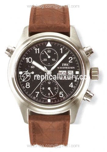 IWC Pilot's Watch Doppelchronograph Stainless Steel / Black / German / Strap IW3711-05